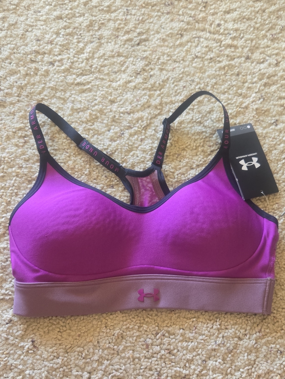 Under Armour Infinity Covered LOW IMPACT Sports Bra - Purple Molded Cup, XS
